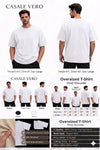 Men White Solid Oversized Drop shoulder Premium Cotton T-shirt
