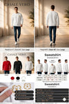 Men Embroidered logo Printed Minimalist Crest White Premium Cotton Regular fit Sweatshirt