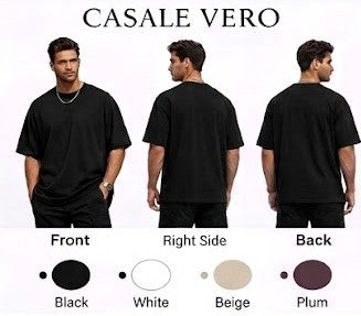 Black Solid Midnight Core Oversized Tee