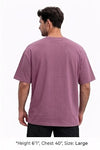 Plum Colour Solid Mens Oversized Tshirts-100% Cotton