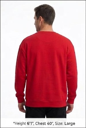 Men Embroidered logo Printed Red Premium Cotton Regular fit Sweatshirt