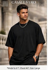 Black Solid Midnight Core Oversized Tee