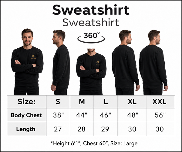 Men Embroidered logo Printed black Premium Cotton Regular fit Sweatshirt