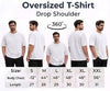 Men White Solid Oversized Drop shoulder Premium Cotton T-shirt