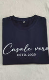 Men Navy Blue Signature Printed Oversized Relaxed Fit Cotton T-shirt