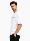 Men Casale vero Signature Printed Oversized Drop shoulder white Cotton Single Jersey T-Shirt