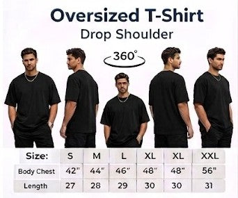Black Solid Midnight Core Oversized Tee