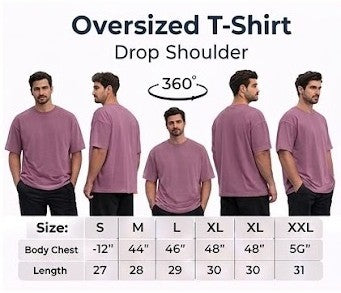 Plum Colour Solid Mens Oversized Tshirts-100% Cotton
