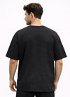 Men Casale Vero Signature printed Black Stealth Minimal Printed Oversized premium cotton T-shirt