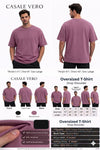 Plum Colour Solid Mens Oversized Tshirts-100% Cotton